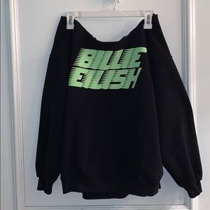 H&M BILLIE EILISH SWEATSHIRT SZ S NEON GREEN